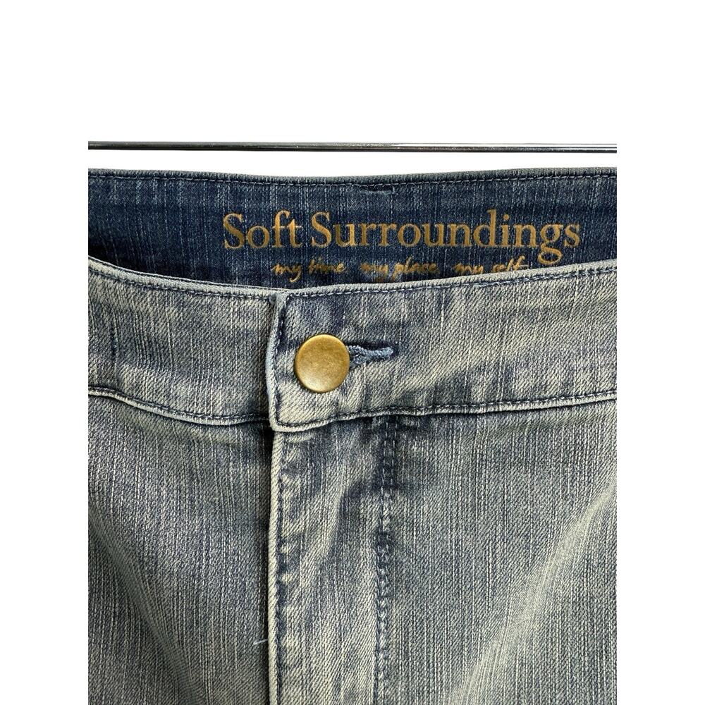Soft Surroundings Womens 22 Plus Touch Of Lace Comfort Straight High Rise Jeans - Picture 5 of 11